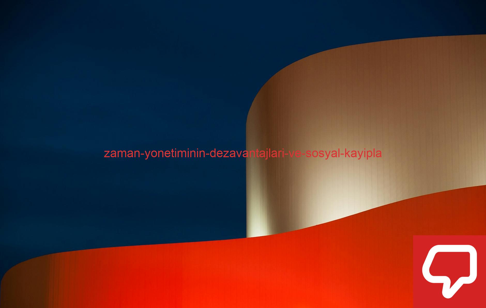 Abstract architectural image featuring bold colors and modern curves against a dark sky.