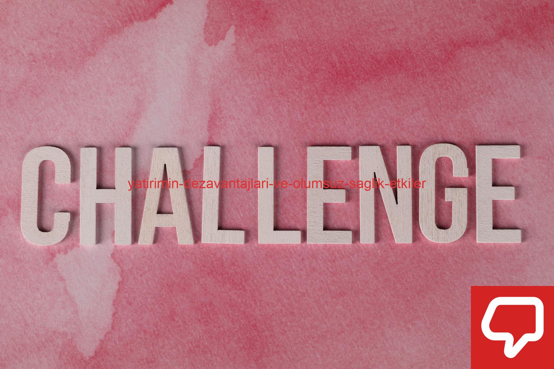Text "CHALLENGE" in bold on textured pink watercolor background for motivation.
